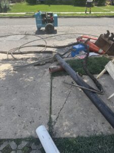 Trenchless sewer line replacement using pipe bursting in Alexandria VA