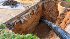 Pipe bursting sewer line replacement in Springfield VA