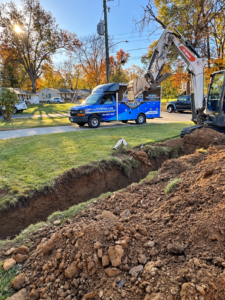 Sewer line replacement excavation in Alexandria VA by Pipe Pro Solutions